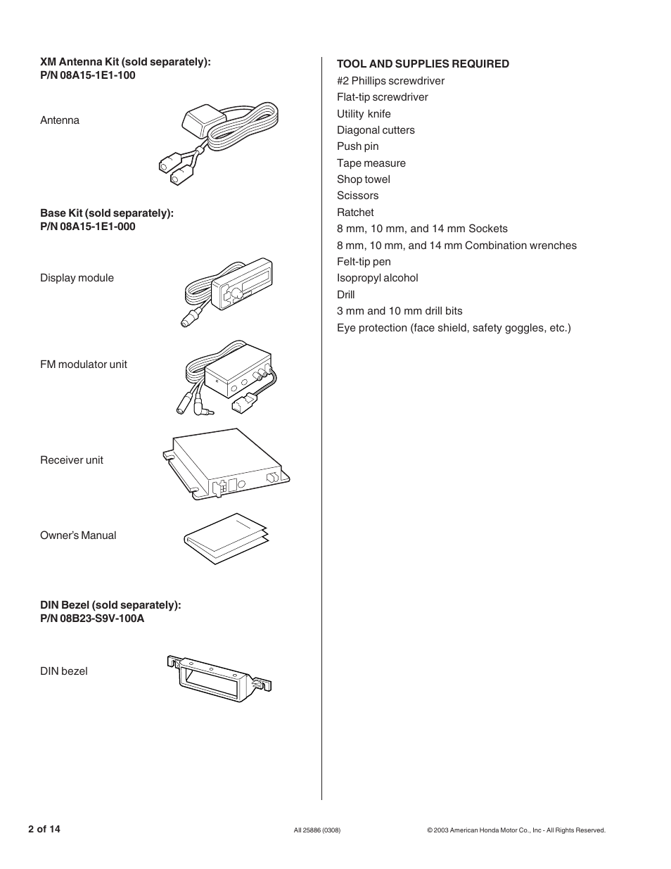 HONDA 08B15-S9V-100 User Manual | Page 2 / 14