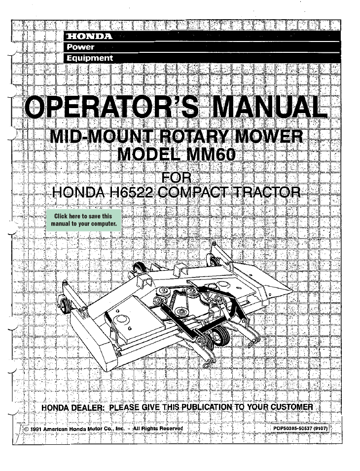 HONDA MM60 User Manual | 59 pages