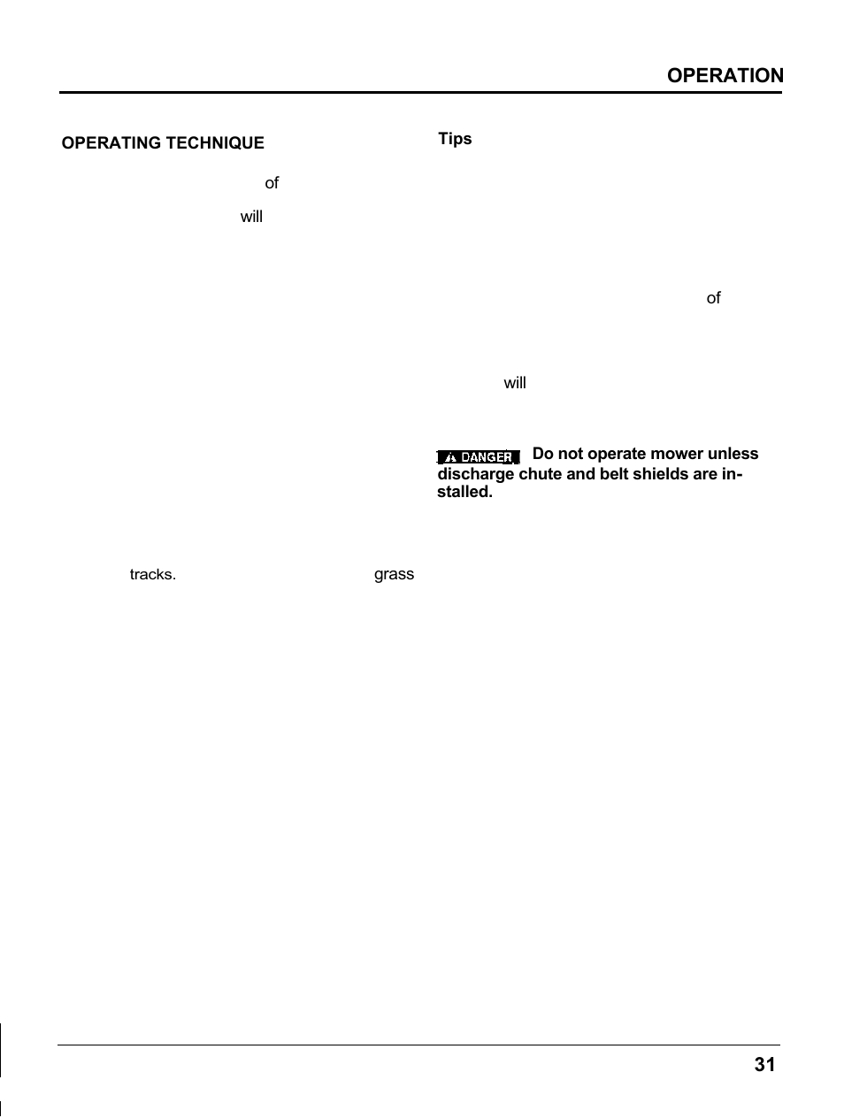 Operating technique, Operation | HONDA MM60 User Manual | Page 32 / 59