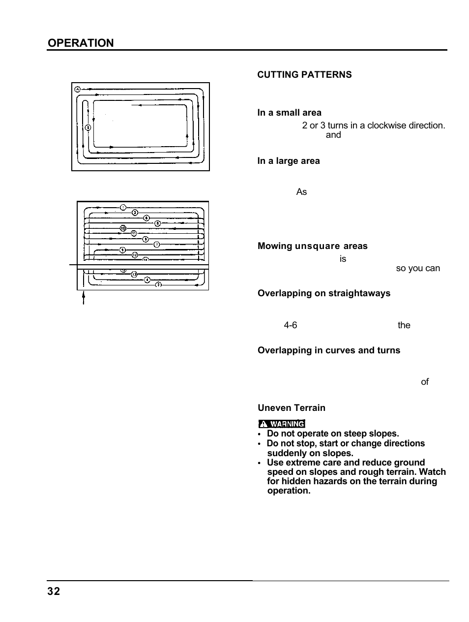 Cutting patterns, Operation | HONDA MM60 User Manual | Page 33 / 59