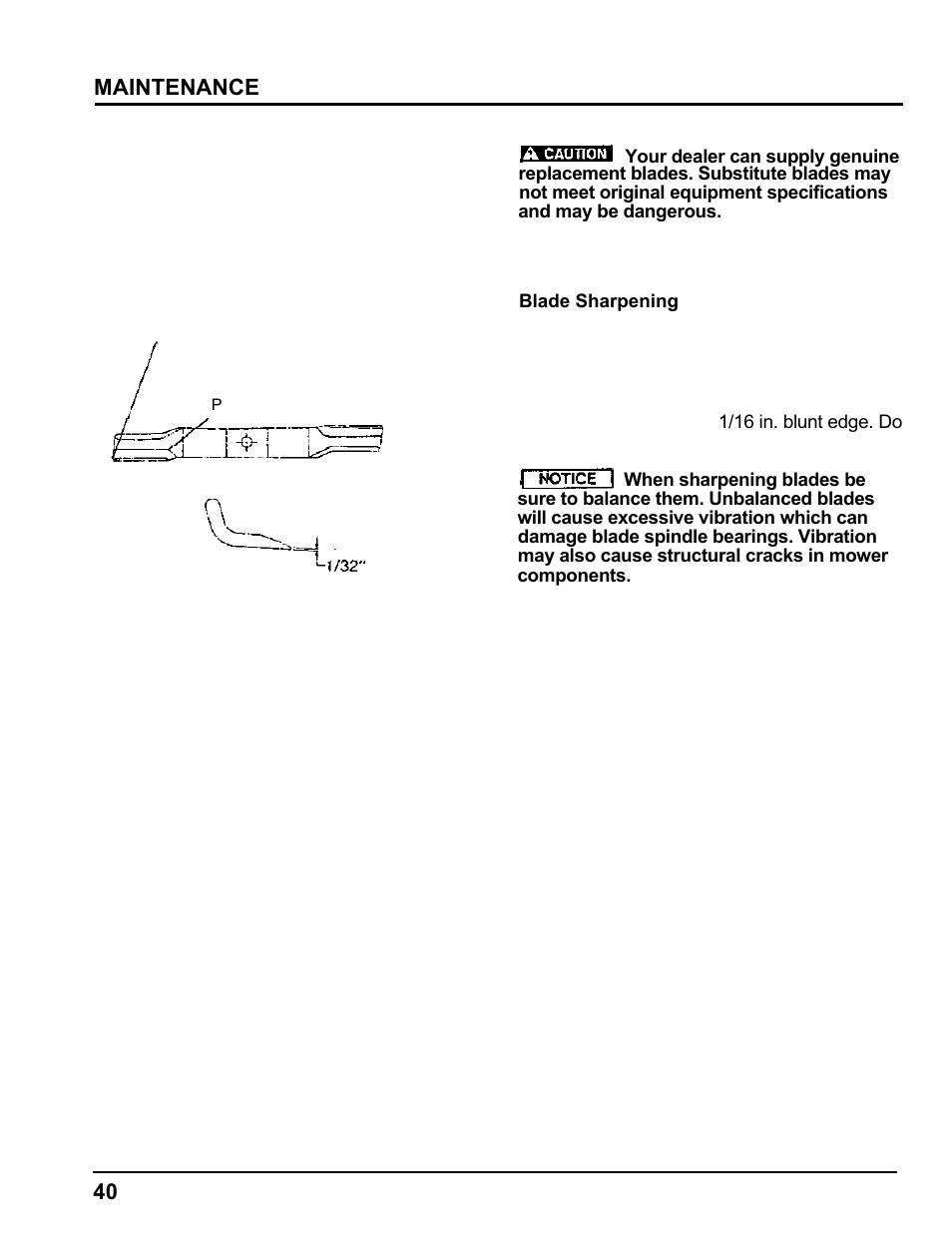 Maintenance | HONDA MM60 User Manual | Page 41 / 59