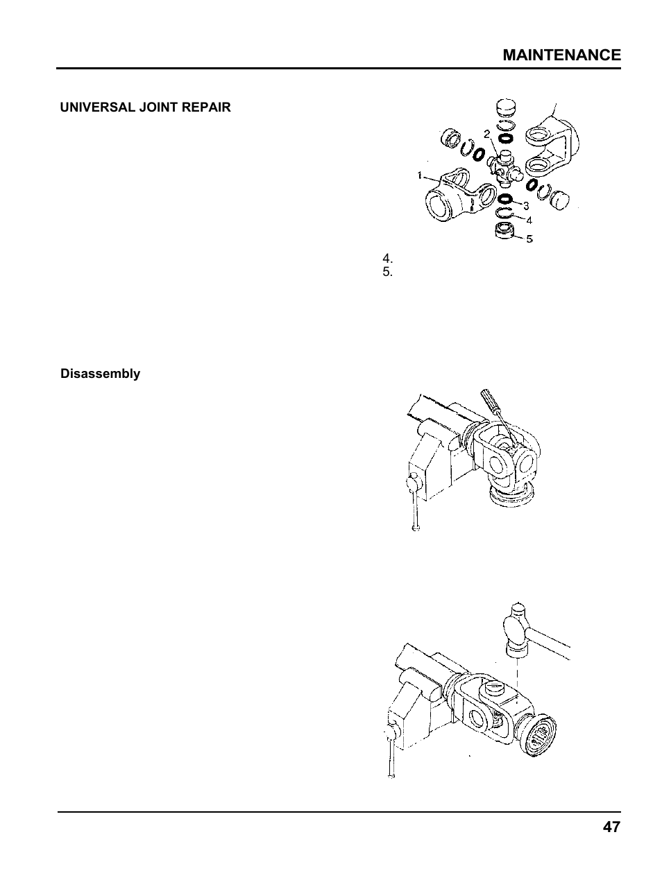 Universal joint repair, Maintenance | HONDA MM60 User Manual | Page 48 / 59