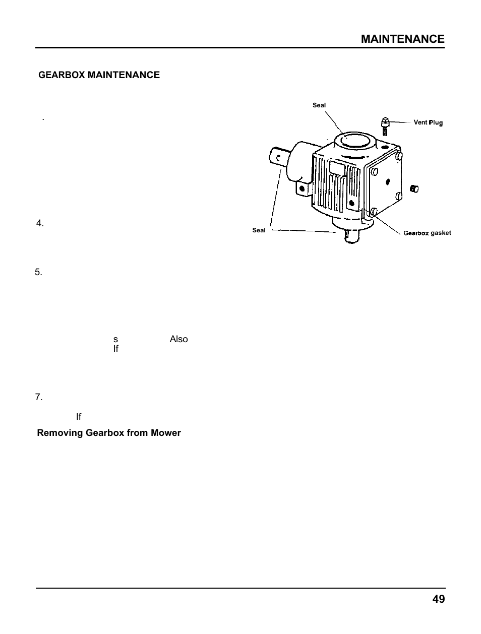 Gearbox maintenance, Maintenance | HONDA MM60 User Manual | Page 50 / 59