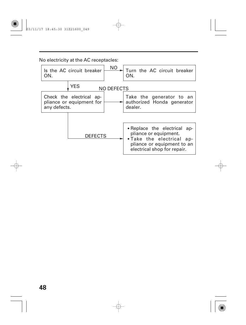 HONDA EM3800SX User Manual | Page 50 / 71