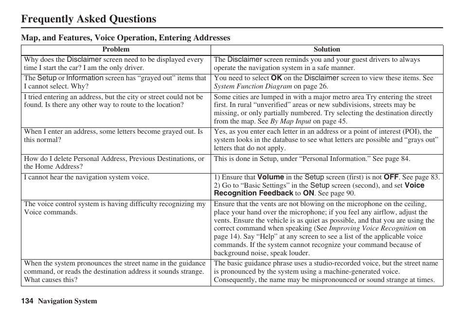 Frequently asked questions | HONDA 2008 MDX 00X31-STX-8100 User Manual | Page 135 / 172