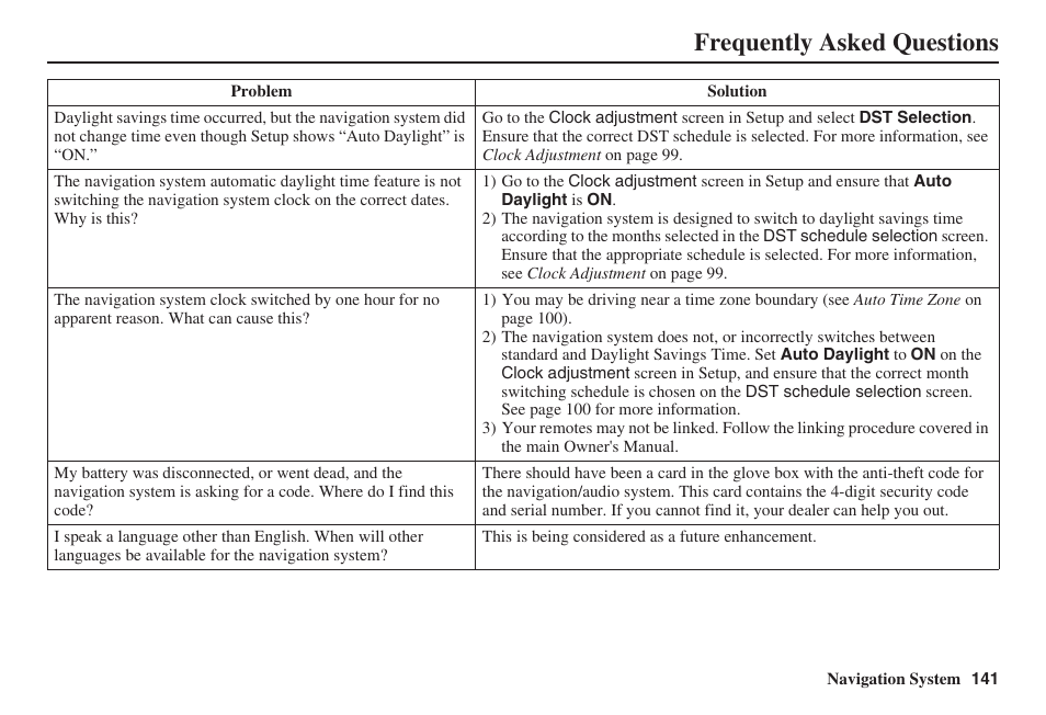 Frequently asked questions | HONDA 2008 MDX 00X31-STX-8100 User Manual | Page 142 / 172