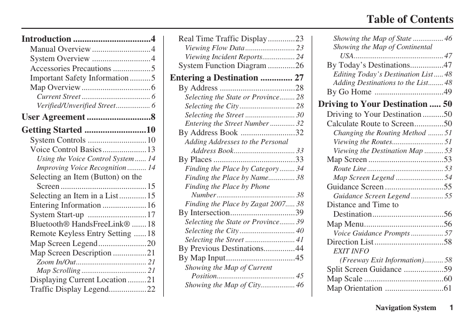 HONDA 2008 MDX 00X31-STX-8100 User Manual | Page 2 / 172