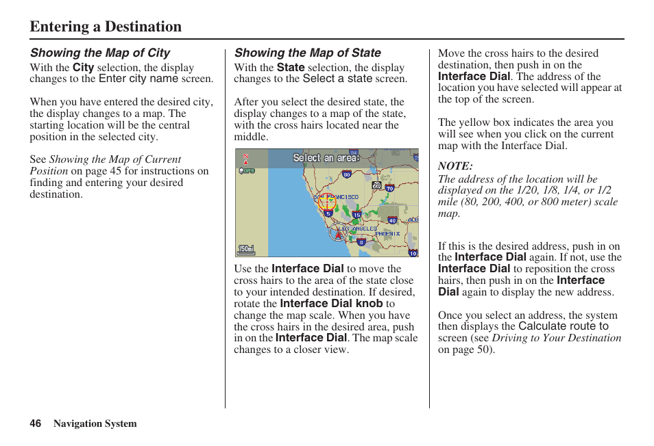 Entering a destination | HONDA 2008 MDX 00X31-STX-8100 User Manual | Page 47 / 172