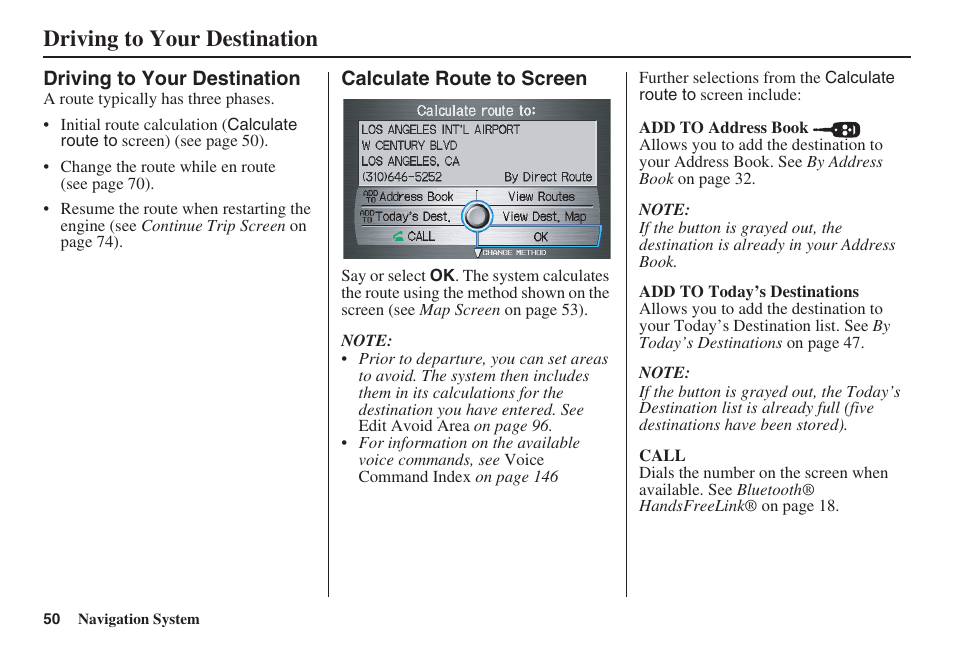 Driving to your destination | HONDA 2008 MDX 00X31-STX-8100 User Manual | Page 51 / 172