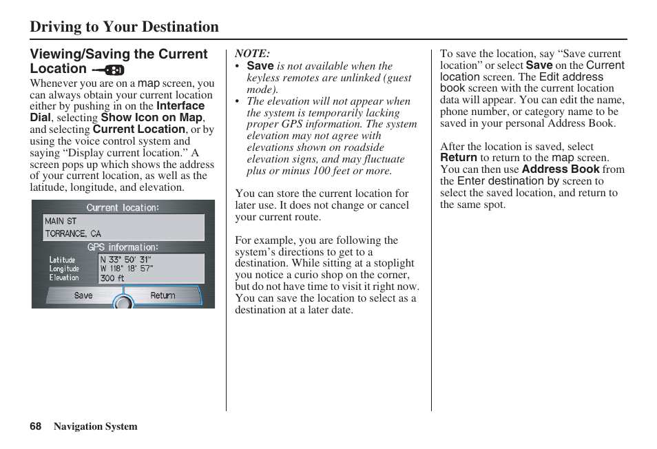 Driving to your destination | HONDA 2008 MDX 00X31-STX-8100 User Manual | Page 69 / 172