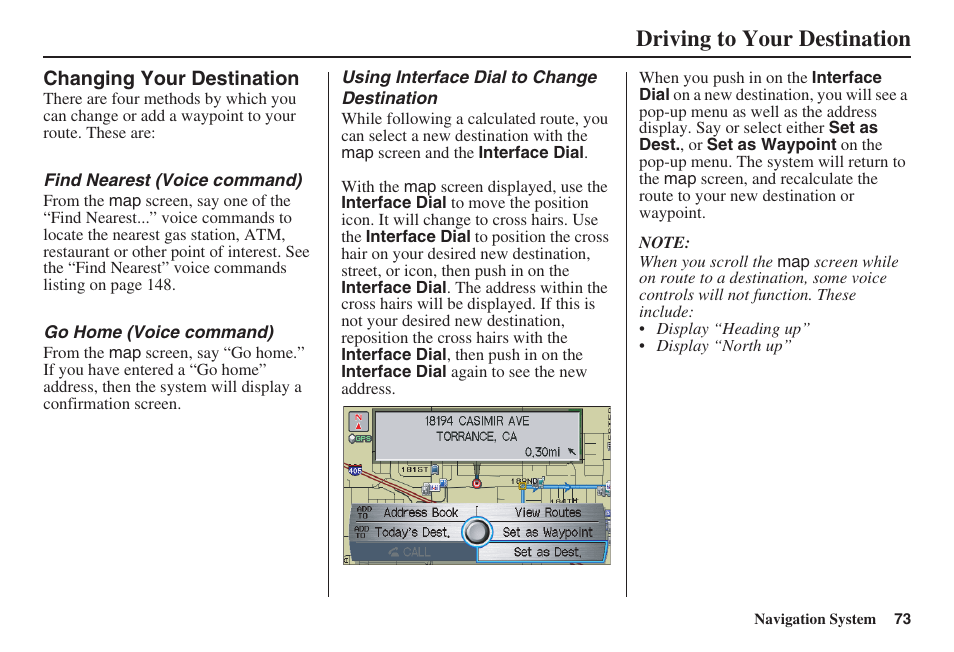 Driving to your destination | HONDA 2008 MDX 00X31-STX-8100 User Manual | Page 74 / 172