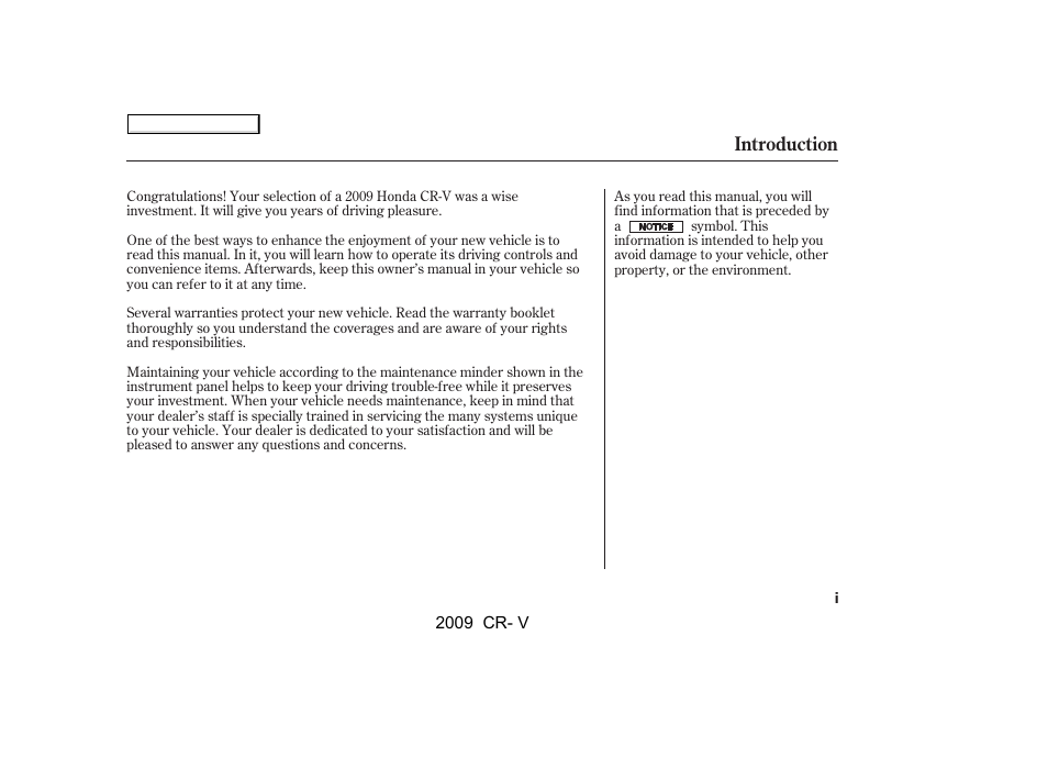 HONDA 2009 CR-V User Manual | 373 pages
