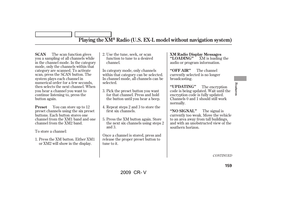 HONDA 2009 CR-V User Manual | Page 163 / 373