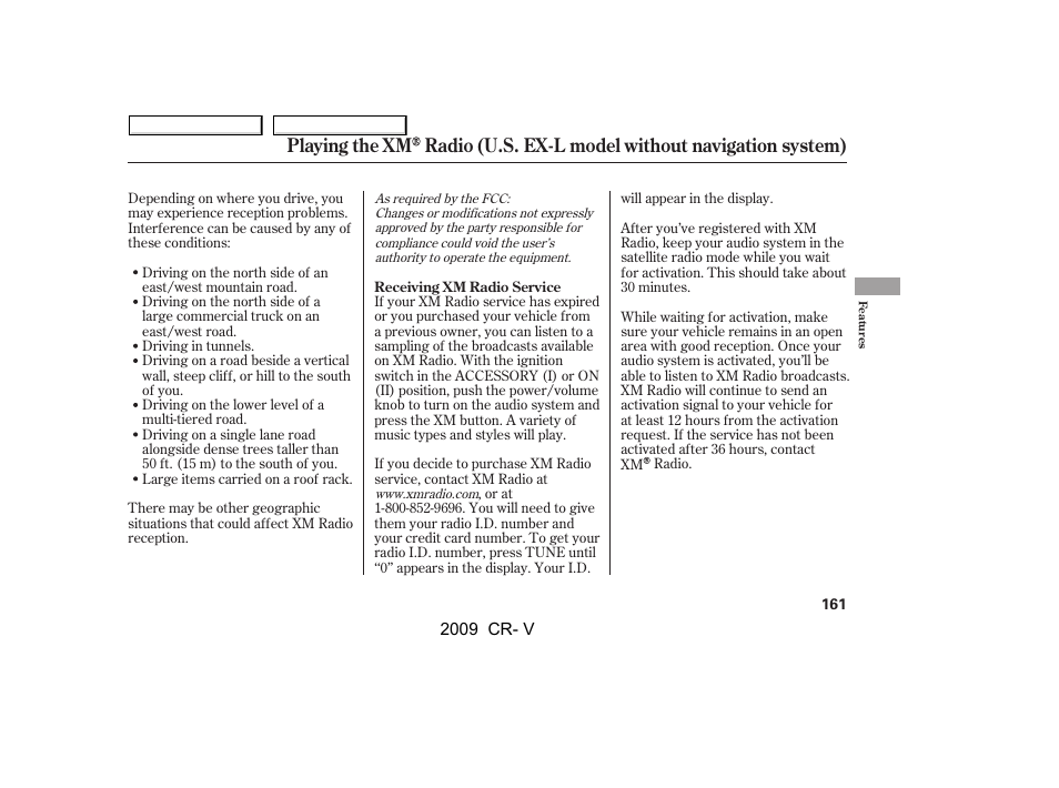 HONDA 2009 CR-V User Manual | Page 165 / 373