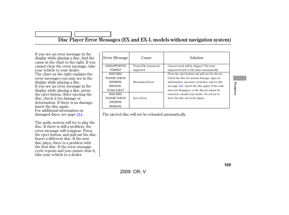 2009 cr- v | HONDA 2009 CR-V User Manual | Page 173 / 373