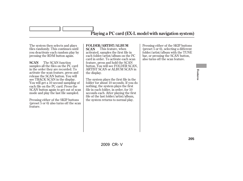 HONDA 2009 CR-V User Manual | Page 209 / 373