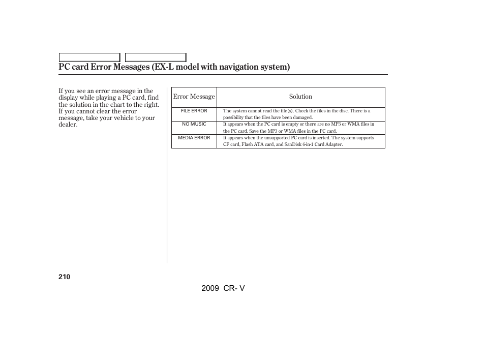 2009 cr- v | HONDA 2009 CR-V User Manual | Page 214 / 373