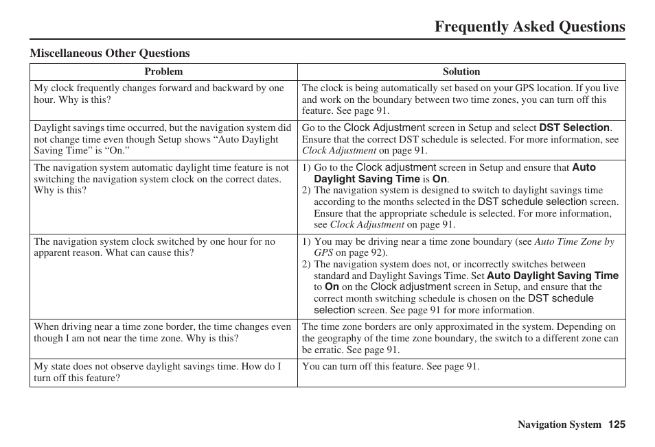 Frequently asked questions | HONDA 2008 Civic Hybrid 00X31-SNC-8100 User Manual | Page 126 / 146