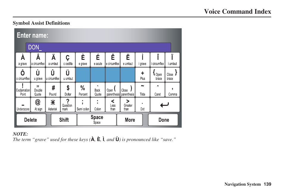 Voice command index | HONDA 2008 Civic Hybrid 00X31-SNC-8100 User Manual | Page 140 / 146