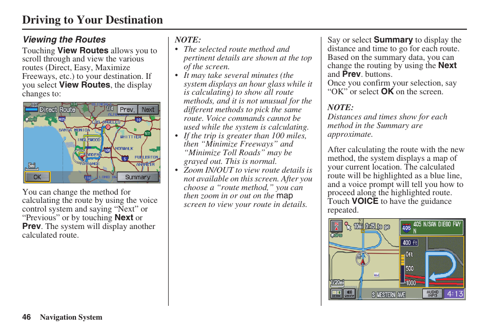 Driving to your destination | HONDA 2008 Civic Hybrid 00X31-SNC-8100 User Manual | Page 47 / 146