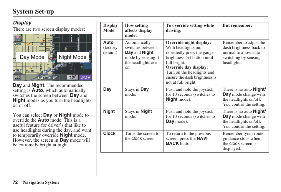 System set-up | HONDA 2008 Civic Hybrid 00X31-SNC-8100 User Manual | Page 73 / 146