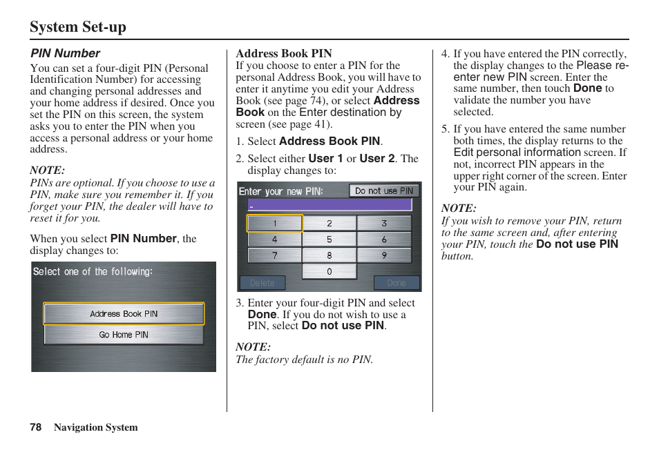 System set-up | HONDA 2008 Civic Hybrid 00X31-SNC-8100 User Manual | Page 79 / 146