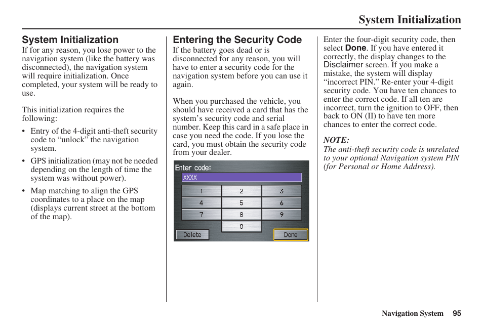 System initialization | HONDA 2008 Civic Hybrid 00X31-SNC-8100 User Manual | Page 96 / 146