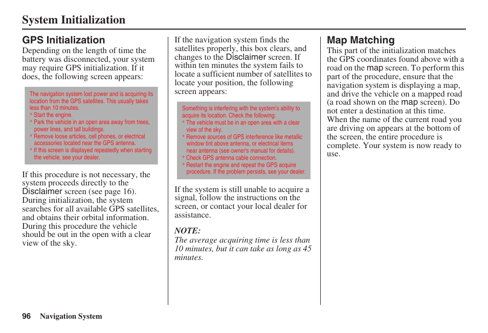 System initialization | HONDA 2008 Civic Hybrid 00X31-SNC-8100 User Manual | Page 97 / 146