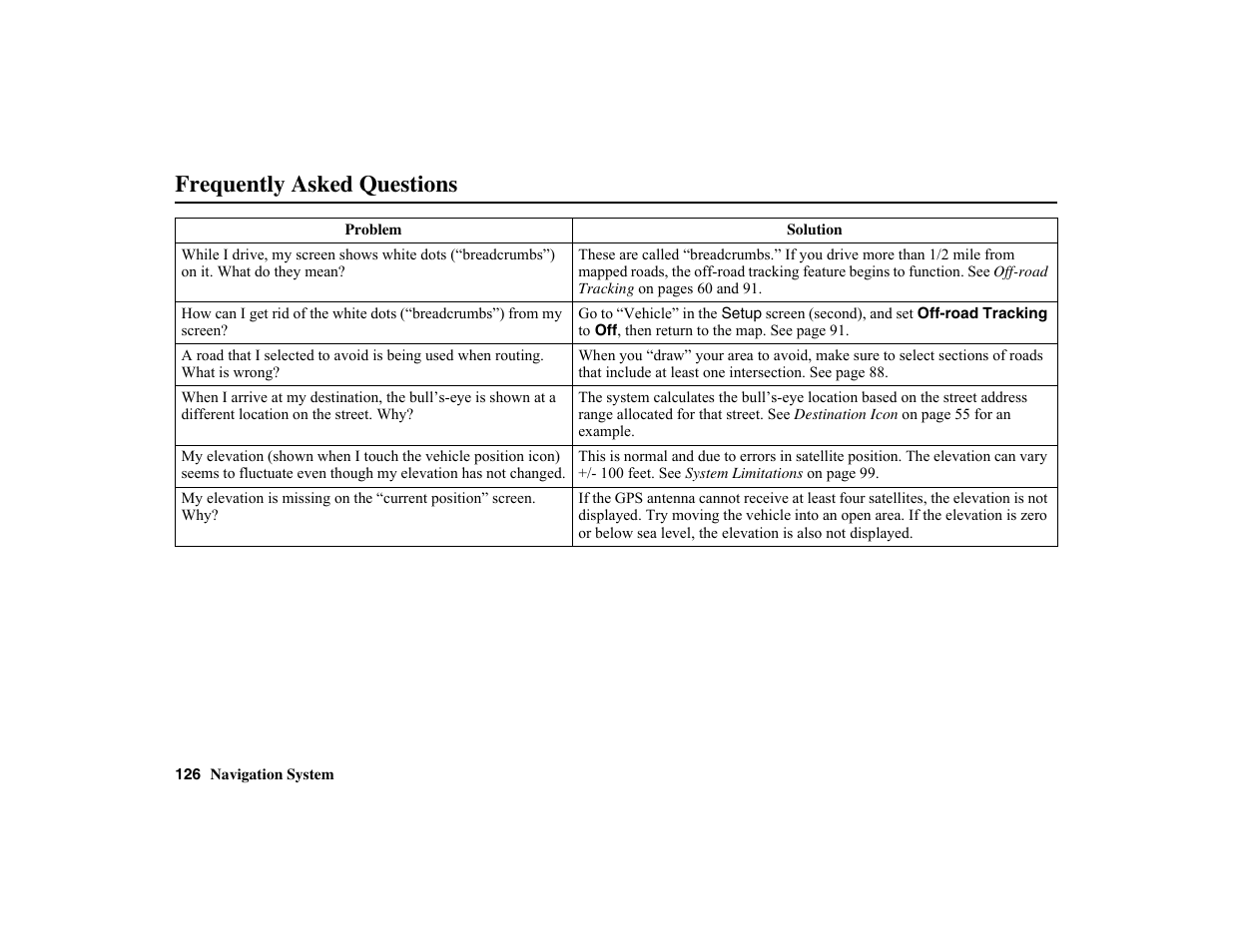 Frequently asked questions | HONDA 2010 Insight Navigation User Manual | Page 127 / 153