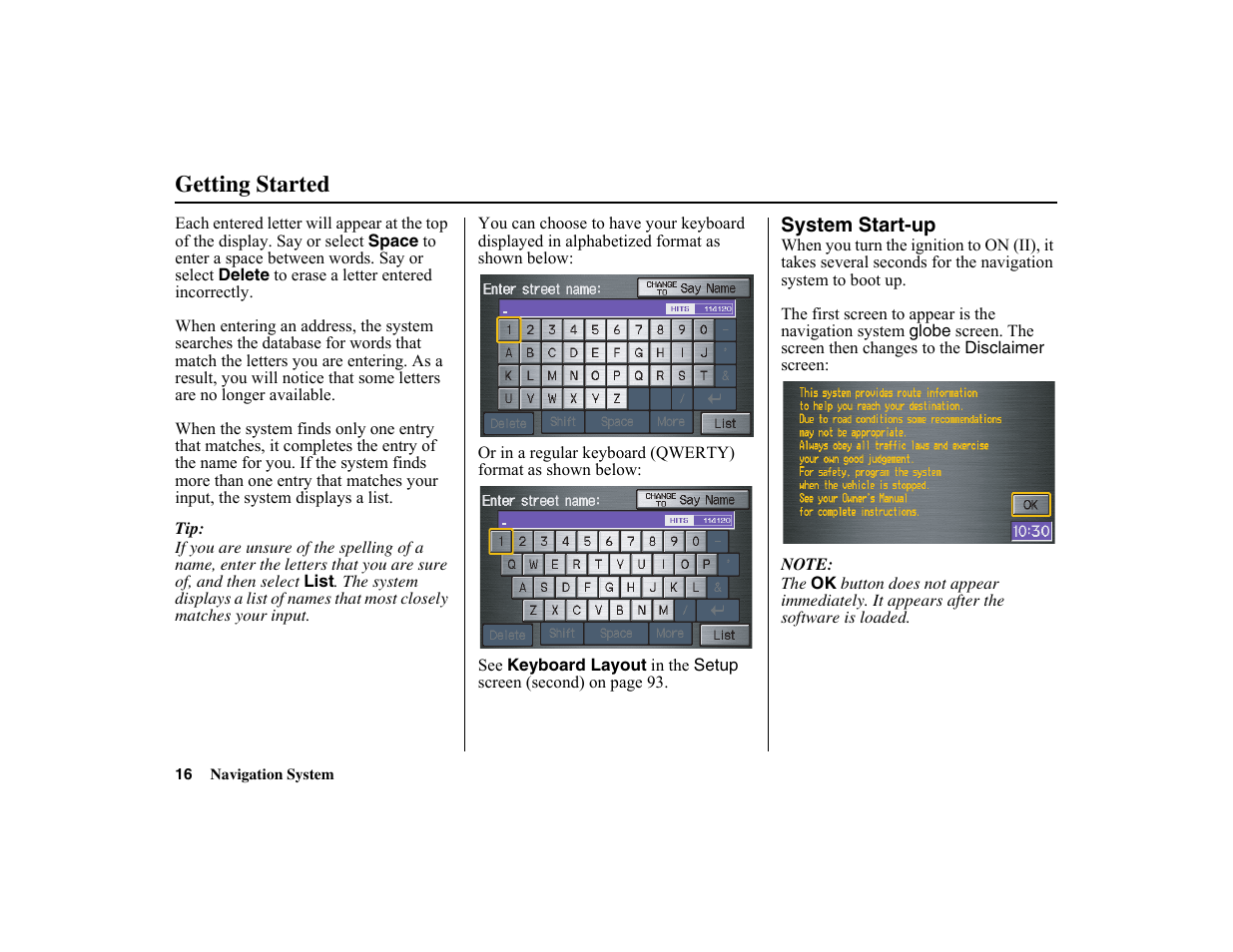 Getting started | HONDA 2010 Insight Navigation User Manual | Page 17 / 153