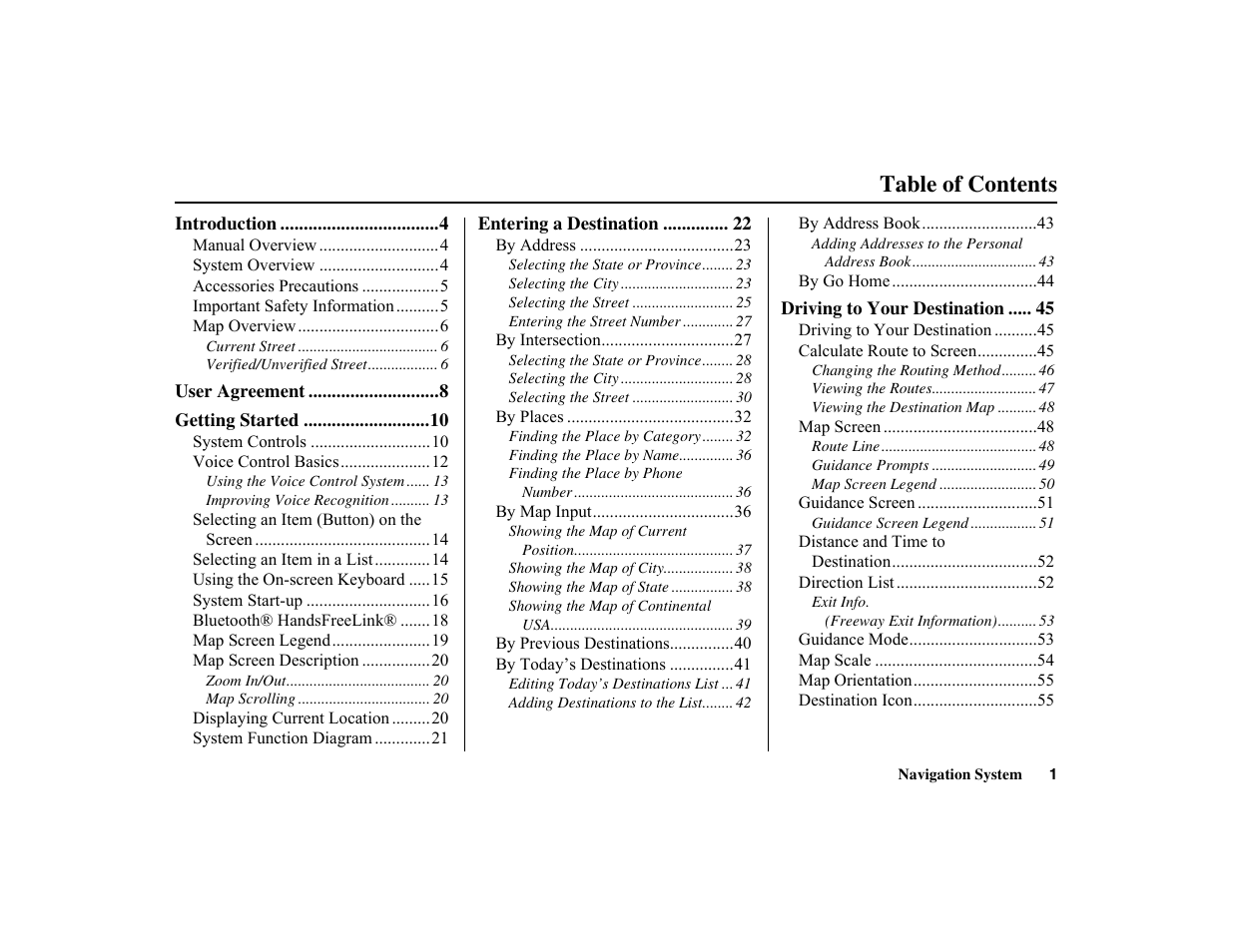 HONDA 2010 Insight Navigation User Manual | Page 2 / 153