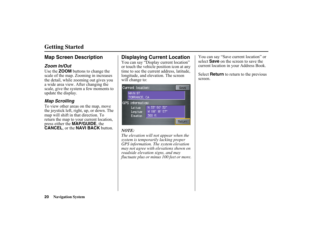 Getting started | HONDA 2010 Insight Navigation User Manual | Page 21 / 153