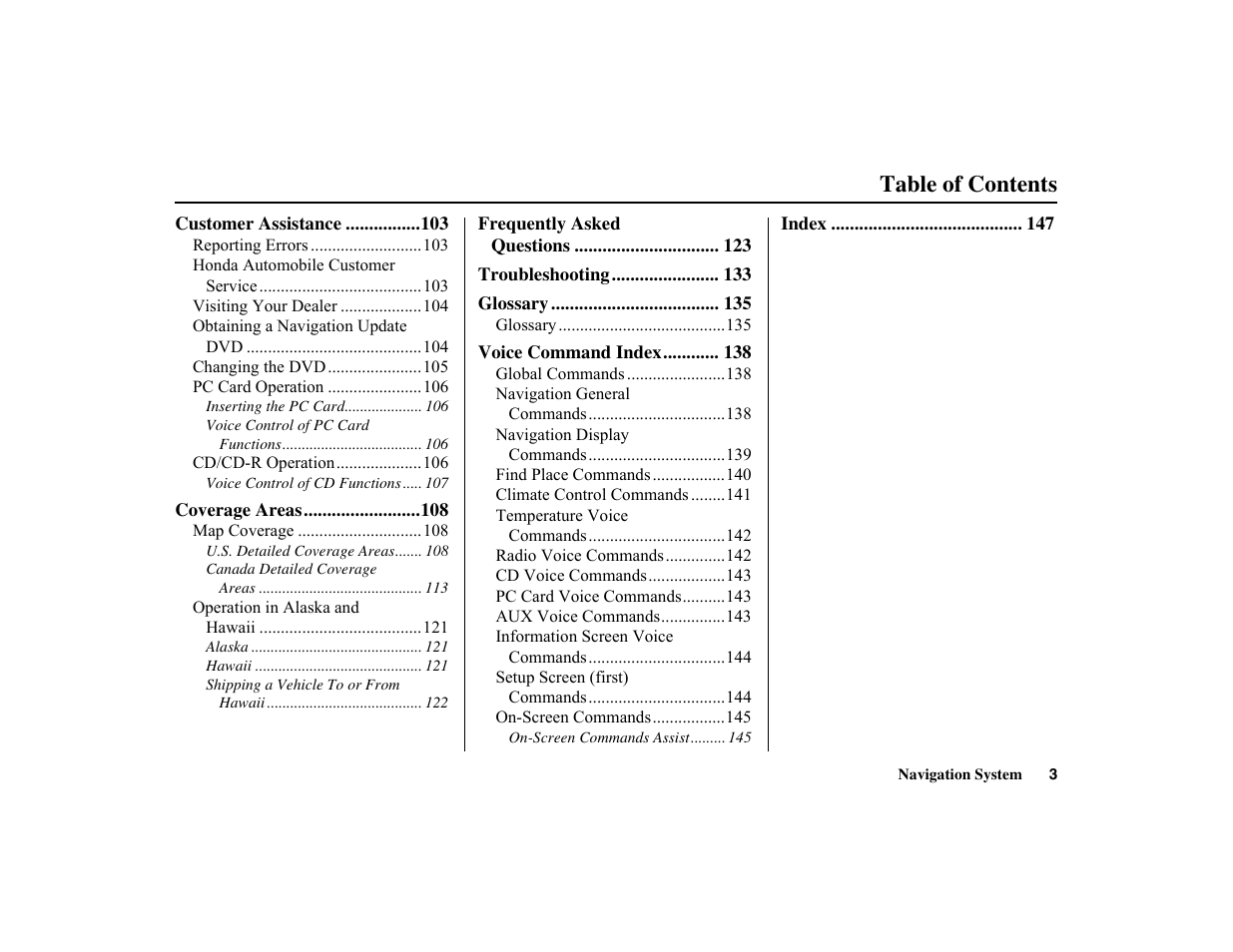 HONDA 2010 Insight Navigation User Manual | Page 4 / 153