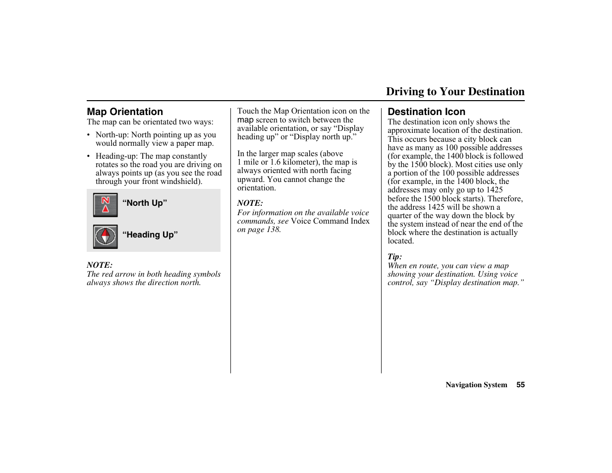 Driving to your destination | HONDA 2010 Insight Navigation User Manual | Page 56 / 153