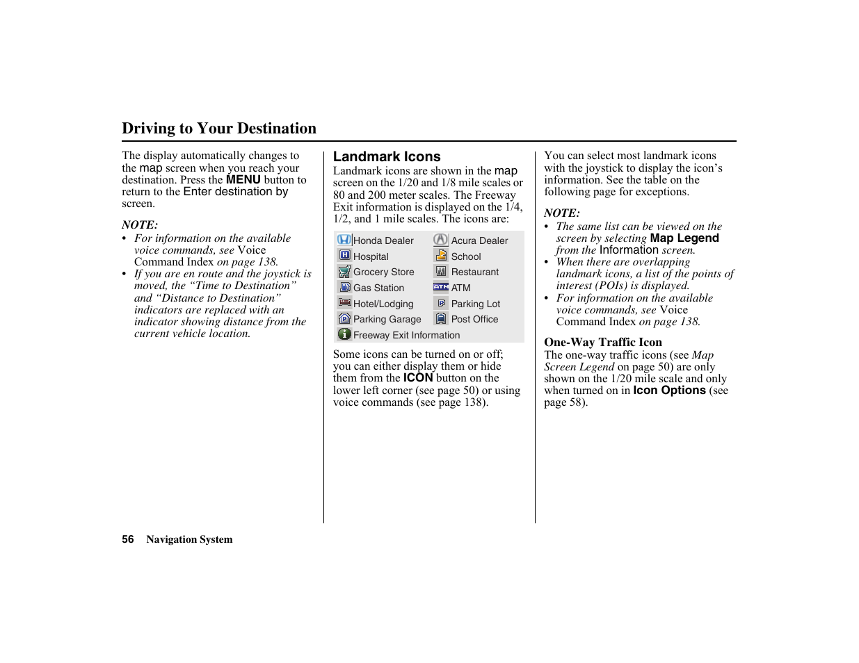 Driving to your destination | HONDA 2010 Insight Navigation User Manual | Page 57 / 153