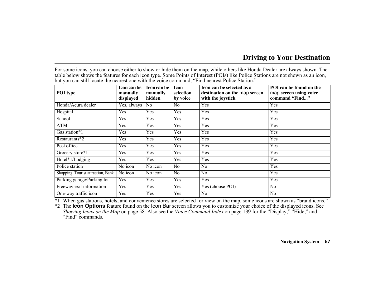 Driving to your destination | HONDA 2010 Insight Navigation User Manual | Page 58 / 153