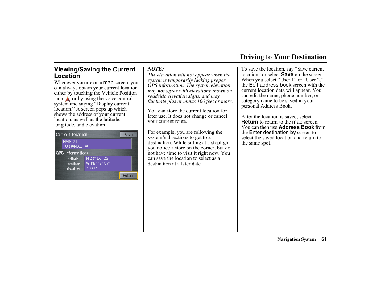 Driving to your destination | HONDA 2010 Insight Navigation User Manual | Page 62 / 153