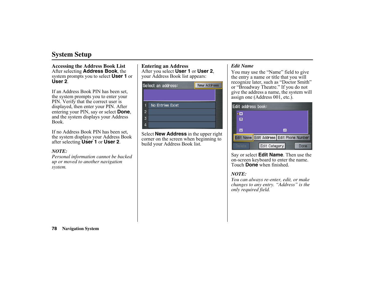 System setup | HONDA 2010 Insight Navigation User Manual | Page 79 / 153