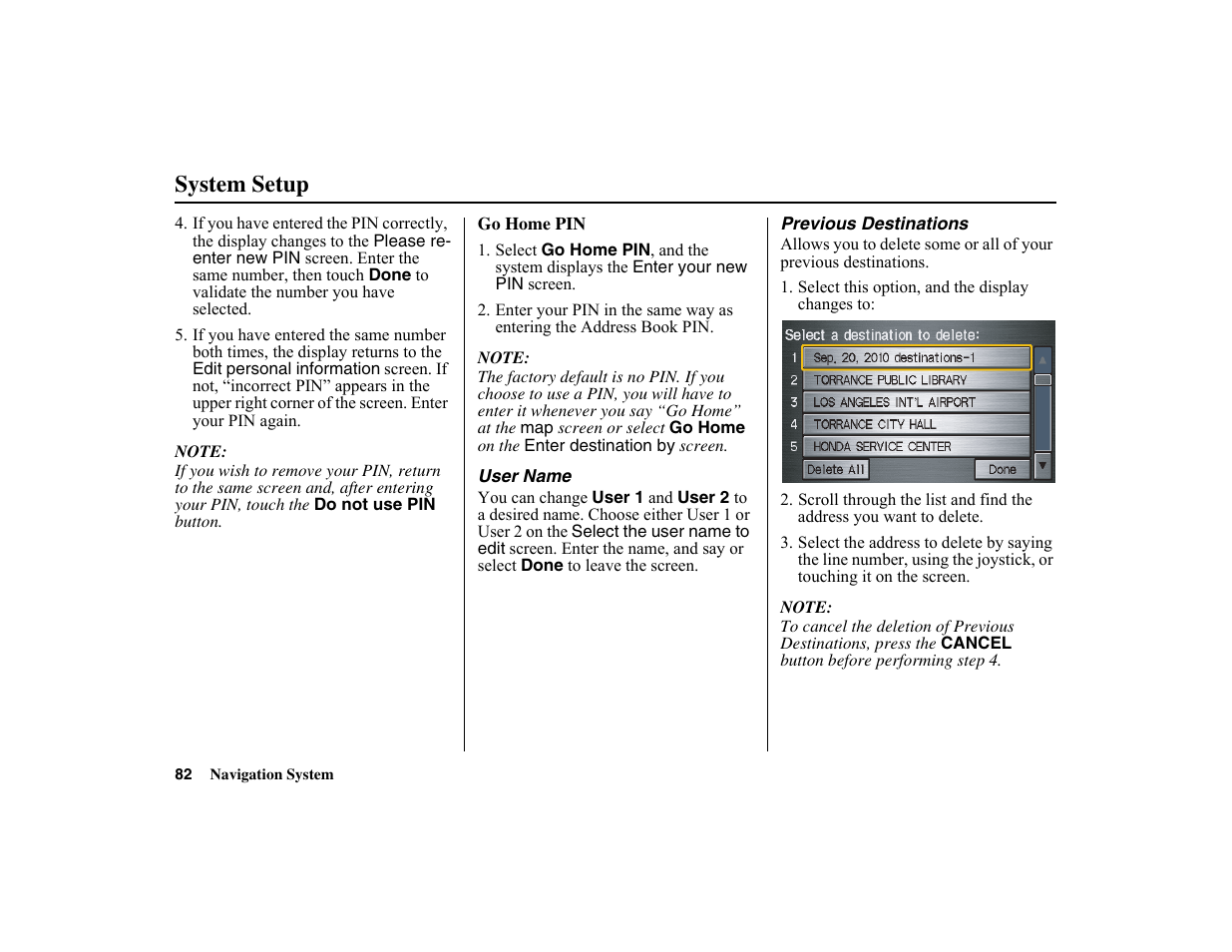 System setup | HONDA 2010 Insight Navigation User Manual | Page 83 / 153