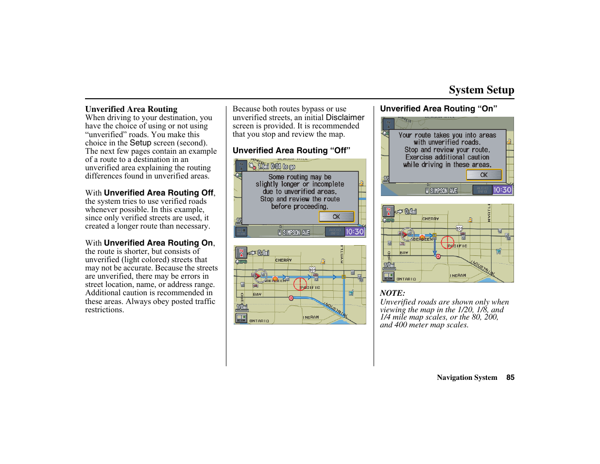 System setup | HONDA 2010 Insight Navigation User Manual | Page 86 / 153