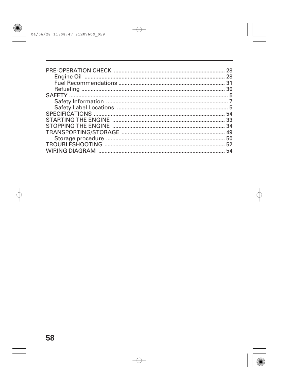 HONDA EU2000i User Manual | Page 60 / 63