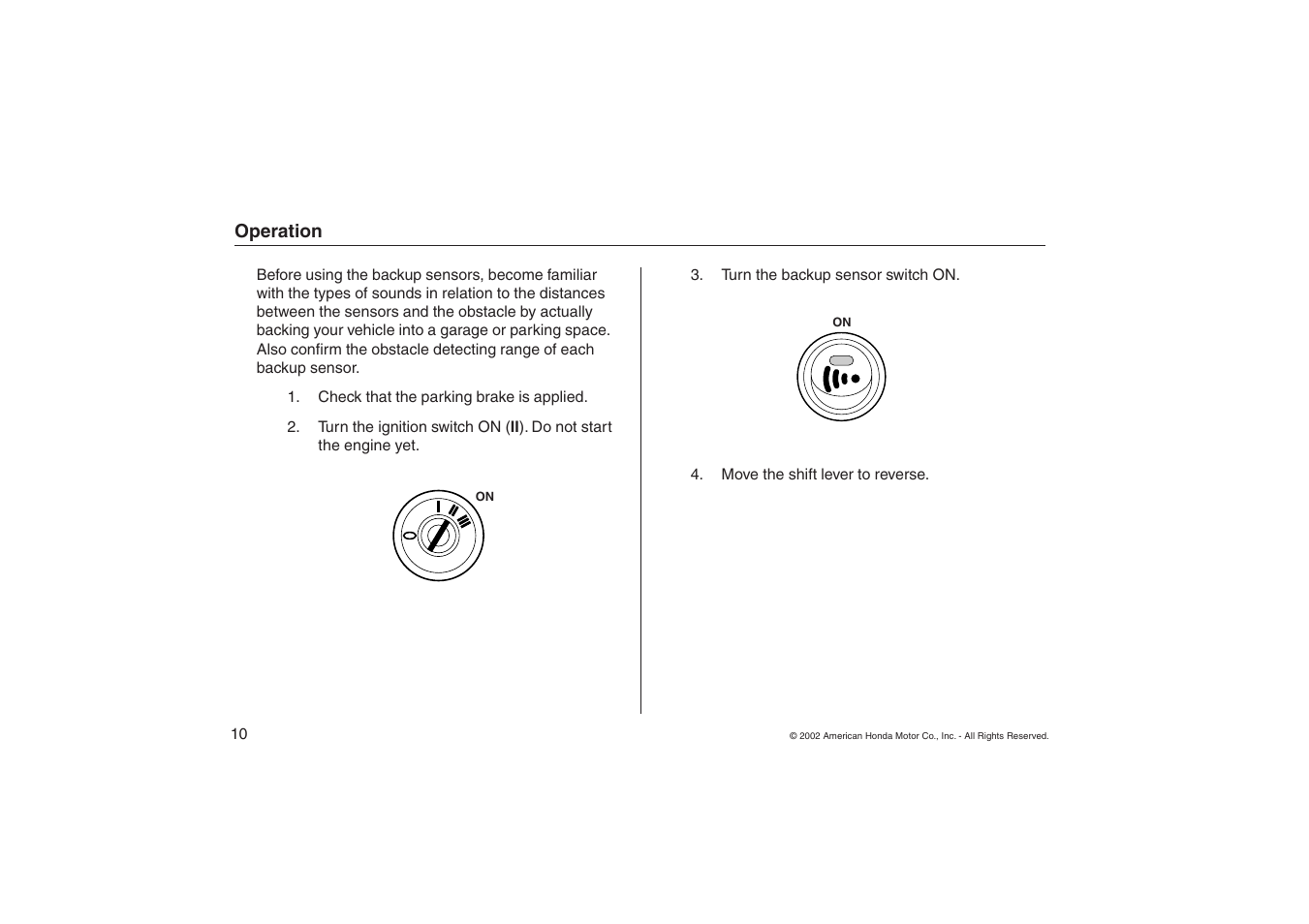 HONDA Backup Sensors 08V67-S9V-1000-81 User Manual | Page 10 / 16