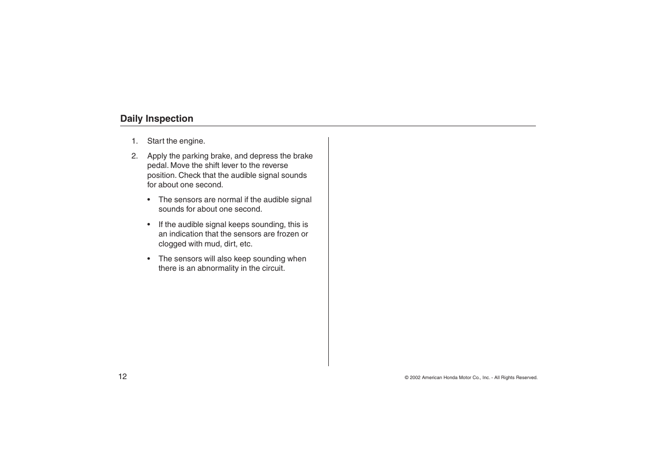 HONDA Backup Sensors 08V67-S9V-1000-81 User Manual | Page 12 / 16