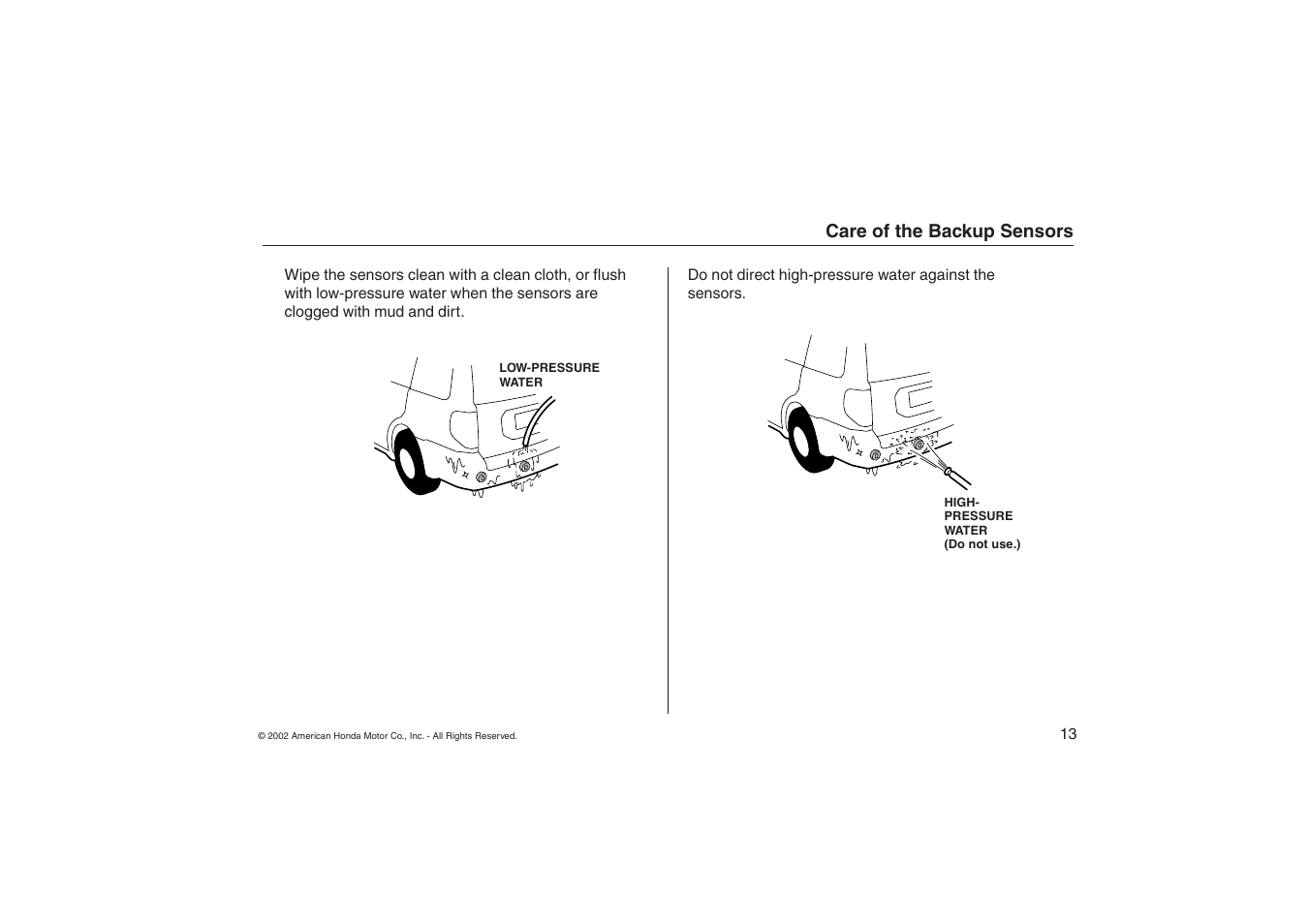 HONDA Backup Sensors 08V67-S9V-1000-81 User Manual | Page 13 / 16