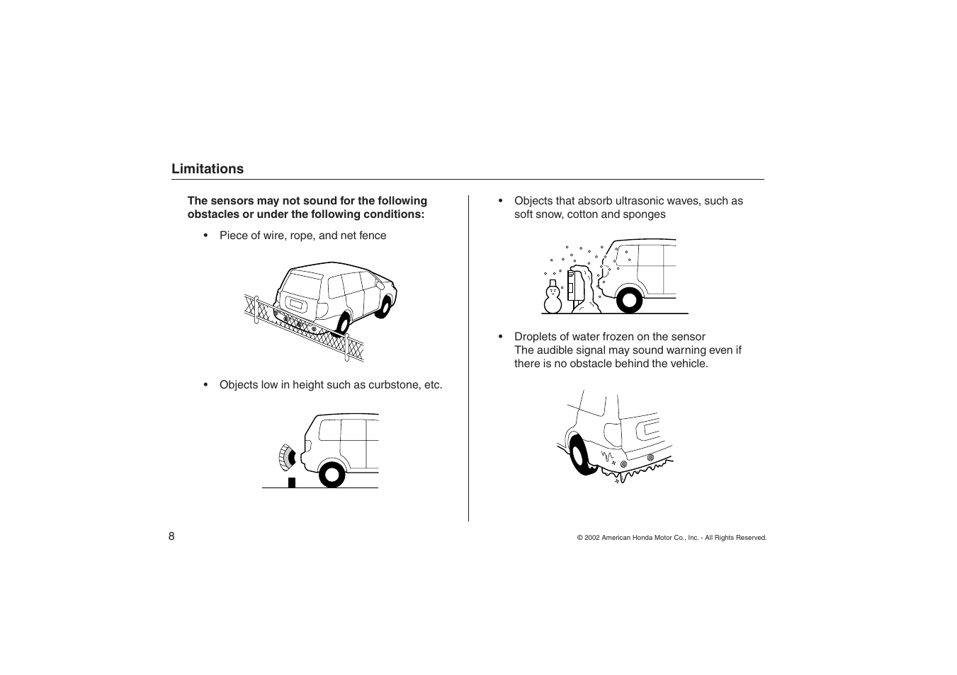 HONDA Backup Sensors 08V67-S9V-1000-81 User Manual | Page 8 / 16