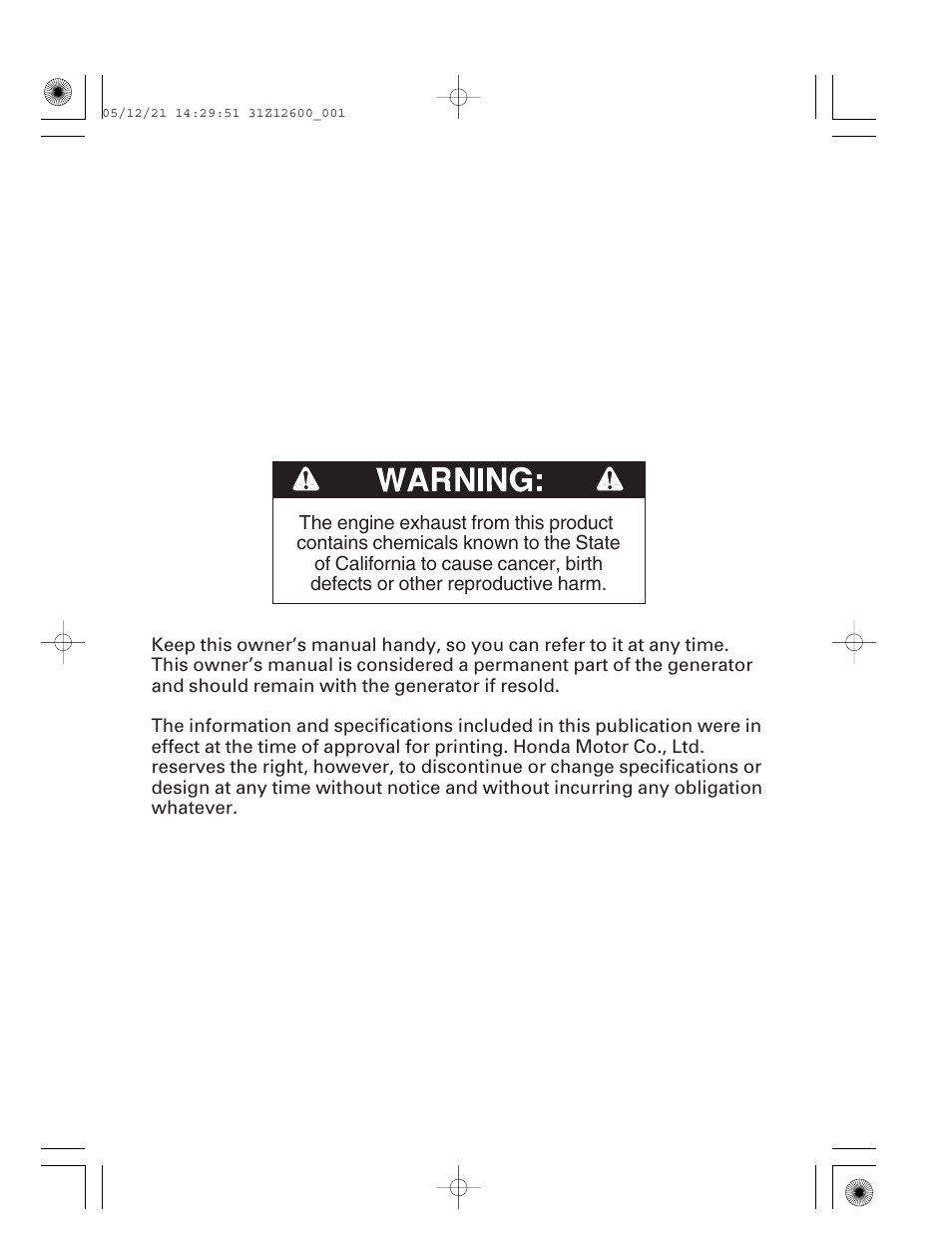 HONDA EB7000i User Manual | Page 2 / 92