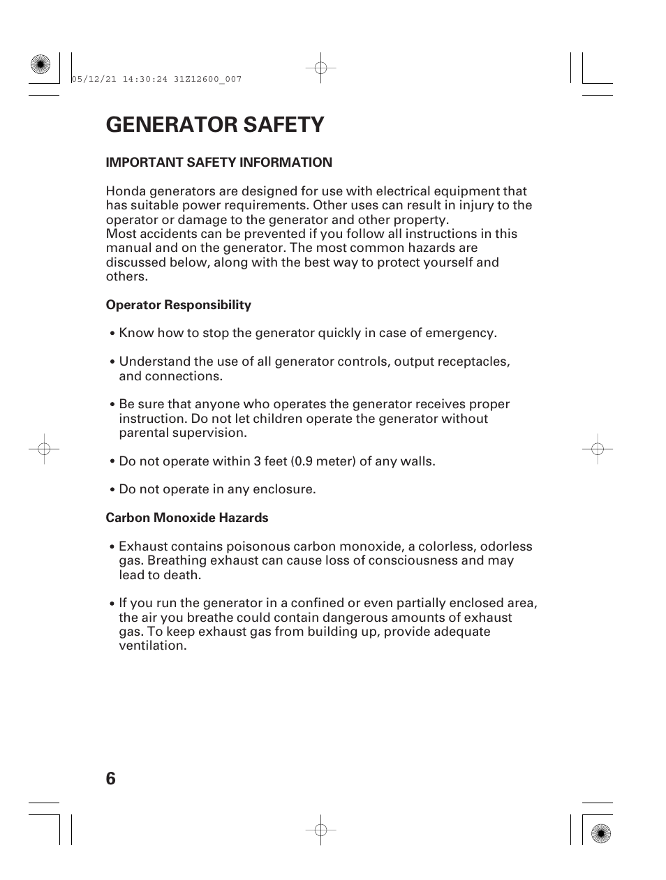 Generator safety, Important safety information | HONDA EB7000i User Manual | Page 8 / 92