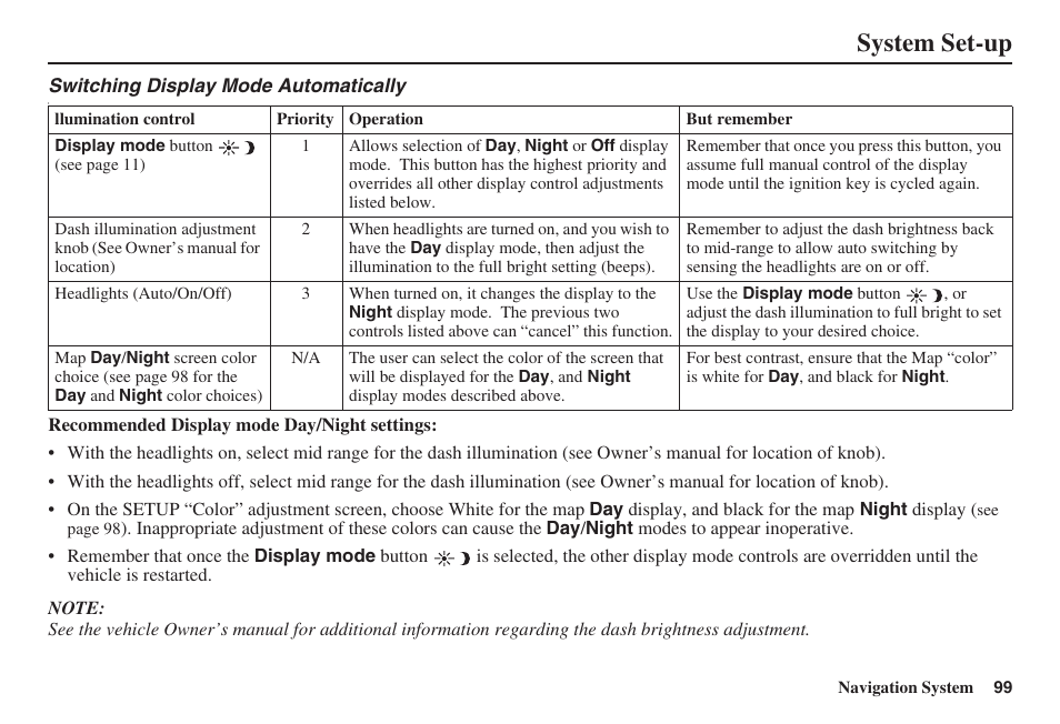 System set-up | HONDA 2008 Accord 00X31 TA5 8000 User Manual | Page 100 / 149