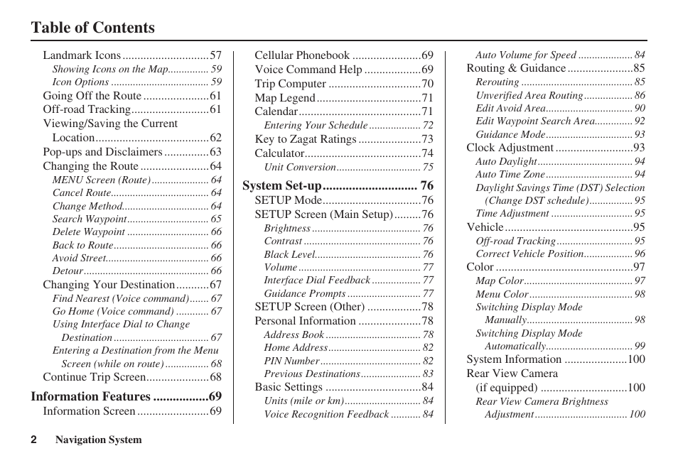 HONDA 2008 Accord 00X31 TA5 8000 User Manual | Page 3 / 149