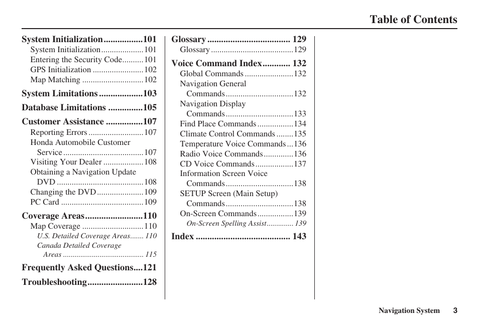 HONDA 2008 Accord 00X31 TA5 8000 User Manual | Page 4 / 149